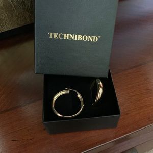 Technibond Oval Tube 11/16" Diameter Hoop Earrings